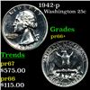 Image 1 : Proof 1942-p Washington Quarter 25c Grades GEM++ Proof