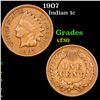 Image 1 : 1907 Indian Cent 1c Grades vf++