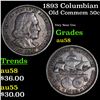 Image 1 : 1893 Columbian Old Commem Half Dollar 50c Grades Choice AU/BU Slider