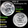 Image 1 : 1951-d Washington Quarter 25c Grades Choice+ Unc