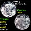 Image 1 : 1945-p Mercury Dime 10c Grades GEM+ Unc