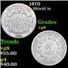 Image 1 : 1870 Shield Nickel 5c Grades vg, very good