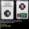 Image 1 : Proof NGC 2000-s Clad New Hampshire Washington Quarter 25c Graded pr69 DCAM By NGC