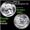 Image 1 : 1951-p Washington Quarter 25c Grades Choice+ Unc