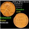 Image 1 : 1941-p Lincoln Cent Mint Error 1c Grades Choice AU/BU Slider