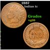 Image 1 : 1887 Indian Cent 1c Grades vg+
