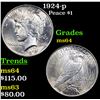Image 1 : 1924-p Peace Dollar $1 Grades Choice Unc