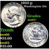 Image 1 : 1952-p Washington Quarter 25c Grades GEM+ Unc