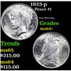 Image 1 : 1923-p Peace Dollar $1 Grades Choice+ Unc