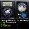 Image 1 : Proof 1994-p Women in Military Modern Commem Dollar $1 Graded GEM++ Proof Deep Cameo By USCG