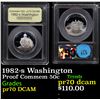 Image 1 : Proof 1982-s Washington Modern Commem Half Dollar 50c Graded GEM++ Proof Deep Cameo By USCG