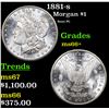 Image 1 : 1881-s Morgan Dollar $1 Grades GEM++ Unc