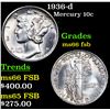 Image 1 : 1936-d Mercury Dime 10c Grades GEM+ FSB