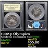 Image 1 : 1992-p Olympics Modern Commem Half Dollar 50c Graded ms70, Perfection By USCG