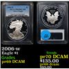 Image 1 : Proof PCGS 2006-w Silver Eagle Dollar $1 Graded pr69 DCAM By PCGS