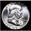 Image 2 : 1957-p Franklin Half Dollar 50c Grades Choice Unc+ FBL