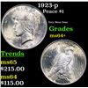 Image 1 : 1923-p Peace Dollar $1 Grades Choice+ Unc