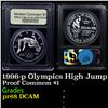 Image 1 : Proof 1996-p Olympics High Jump Modern Commem Dollar $1 Graded GEM++ Proof Deep Cameo By USCG