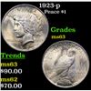 Image 1 : 1923-p Peace Dollar $1 Grades Select Unc