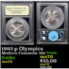 Image 1 : 1992-p Olympics Modern Commem Half Dollar 50c Graded ms70, Perfection By USCG