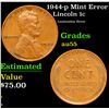 Image 1 : 1944-p Lincoln Cent Mint Error 1c Grades Choice AU