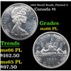 Image 1 : 1965 Small Beads, Pointed 5 Canada Dollar $1 Grades GEM+ UNC PL