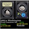 Image 1 : Proof 1982-s Washington Modern Commem Half Dollar 50c Graded GEM++ Proof Deep Cameo By USCG