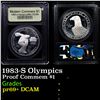 Image 1 : Proof 1983-S Olympics Modern Commem Dollar $1 Graded GEM++ Proof Deep Cameo By USCG