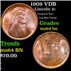 Image 1 : 1909-p VDB Lincoln Cent 1c Grades Choice Unc BN