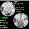 Image 1 : 1881-s Morgan Dollar $1 Grades GEM Unc