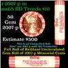 Image 1 : Shotgun Lincoln 1c roll, 2007-p 50 pcs pennies Wrapper Roll