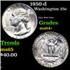 Image 1 : 1950-d Washington Quarter 25c Grades Choice+ Unc
