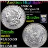 Image 1 : ***Auction Highlight*** 1897-o Morgan Dollar $1 Graded Select Unc By USCG (fc)