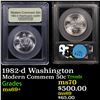 Image 1 : 1982-d Washington Modern Commem Half Dollar 50c Graded Gem++++ Unc By USCG