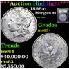 Image 1 : ***Auction Highlight*** 1896-o Morgan Dollar $1 Graded Select+ Unc By USCG (fc)
