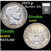 Image 1 : 1915-p Barber Quarter 25c Graded ms64 By SEGS