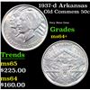 Image 1 : 1937-d Arkansas Old Commem Half Dollar 50c Grades Choice+ Unc
