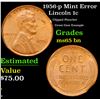 Image 1 : 1956-p Lincoln Cent Mint Error 1c Grades GEM Unc BN