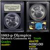 Image 1 : 1983-p Olympics Modern Commem Dollar $1 Graded Gem++++ Unc By USCG