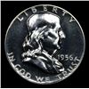 Image 2 : Proof 1956 Type 2 Franklin Half Dollar 50c Grades GEM++ Proof
