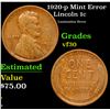 Image 1 : 1920-p Lincoln Cent Mint Error 1c Grades vf++