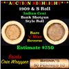 Image 1 : ***Auction Highlight*** Indian cent 1c orig roll, 1909 end S other end (fc)