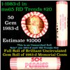 Image 1 : Shotgun Lincoln 1c roll, 1983-d 50 pcs pennies Wrapper .