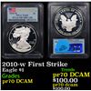 Image 1 : Proof PCGS 2010-w Silver Eagle Dollar First Strike $1 Graded pr70 DCAM By PCGS