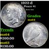 Image 1 : 1922-d Peace Dollar $1 Grades Choice Unc