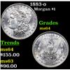 Image 1 : 1883-o Morgan Dollar $1 Grades Choice Unc