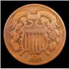 Image 2 : 1865 Plain 5 Two Cent Piece 2c Grades f+