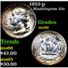 Image 1 : 1955-p Washington Quarter 25c Grades GEM+ Unc