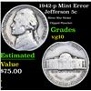 Image 1 : 1942-p Jefferson Nickel Mint Error  5c Grades vg+