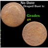 Image 1 : No Date Draped Bust Large Cent 1c Grades g, good